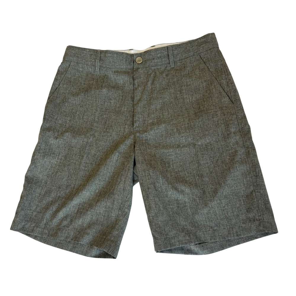 Greg Norman Mens Golf Shorts 33 Gray Flat Front Melange Performance Lightweight